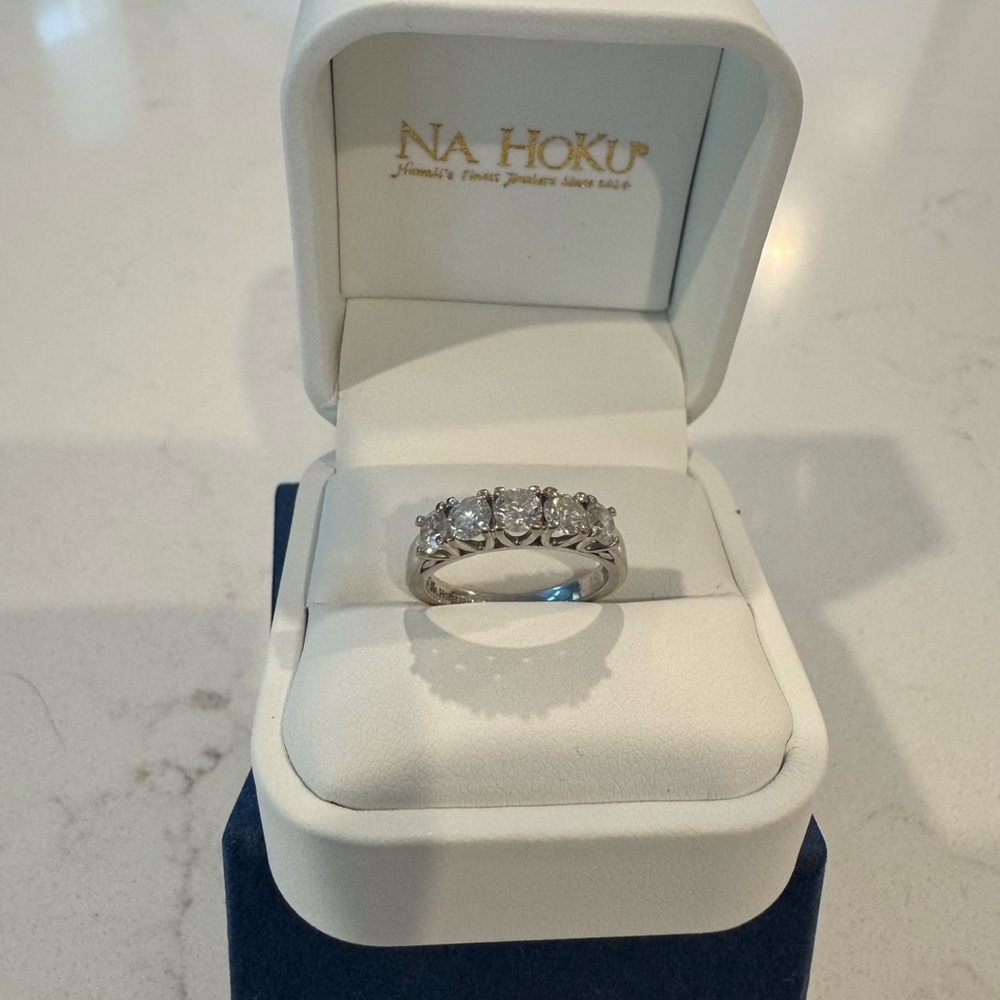 Na Hoku Diamond and 18K White Gold Eternity Ring/Band - Size 6 - Picture 3 of 9